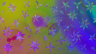 Şirin çiçek elementleri. Raster illüstrasyonu. Renkli Bahar Teması eskiz kalıbı. Düz Çiçek Elementleri Tasarımı. Çizim deseni Modaya uygun kumaş deseni.