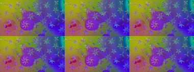 Soyut etnik raster çizim kalıbı. Çiçekler. Vadinin çiçekleri menekşe renklerinde.