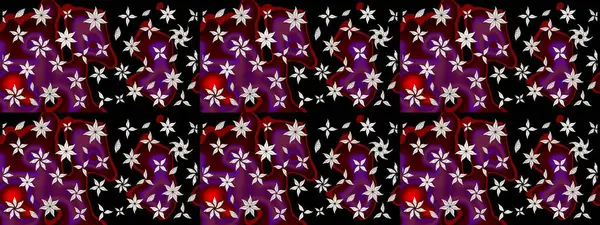 Suluboya çiçekli çiçek deseni. Siyah renkte güzel bir tekstil. Raster illüstrasyonu.