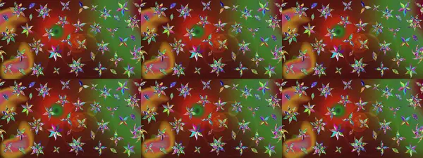 Kahverengi renklerde bahar çiçekleri. Patlayan çiçekler soyut olarak yerleştirilmiş. Raster illüstrasyonu. Raster deseni.