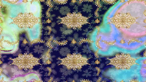 Kış kar dokusu duvar kağıdı. Noel Altın Kar Tanesi eskiz modeli. Mavi renkte altın kar taneleri. Sembol tatili, yeni yıl kutlaması, altın desenler..