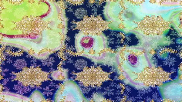 2019 Noel 'i, kar tanesi, yeni yıl. Tarafsız renklerde altın elementli klasik çizim kalıbı.