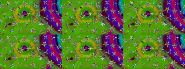 Düz Çiçek Elementleri Tasarımı. Raster illüstrasyonu. Chichi 'nin kumaş kalıbını çiz. Renkli Bahar Teması eskiz kalıbı. Çiçek deseni.