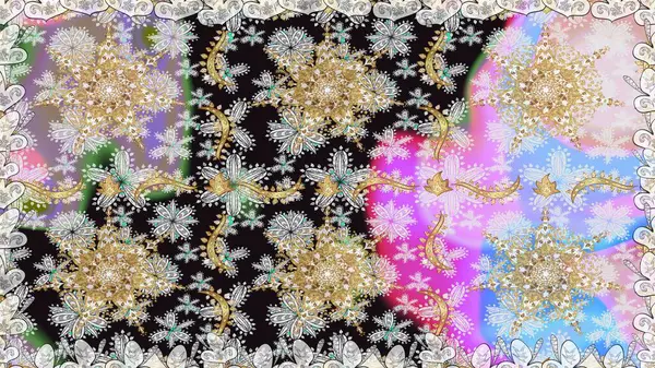 Raster geleneksel, gri renklerde, altın, kusursuz desen. Barok tarzında kusursuz bir doğulu süsü..