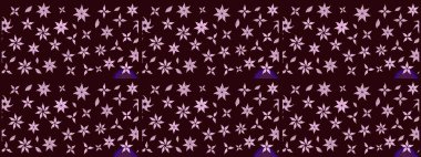 Çiçekler, dallar, bitkiler ve çiçekler. Güzel kumaş deseni. Raster illüstrasyonu. El çizimi.