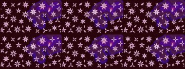 Raster illüstrasyonu. Çiçek buketleriyle klasik bir eskiz şekli. Kahverengi renklerde.