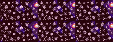 Şirin çiçekli, desenli, kahverengi renkli bir eskiz deseni. El çizimi çiçek çizimi deseni (fayans). Tekstil için suluboya çizim deseni.