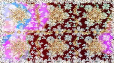 Oriental raster klasik nötr ve altın desenli. Raster illüstrasyonu. Kusursuz soyut arkaplan.