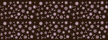 Raster illüstrasyonu. Şirin karalamalı çiçek desenli çizim. Eskiz tarzı kahverengi renklerde. Raster illüstrasyonu. El yapımı çiçek ve bitki koleksiyonu.