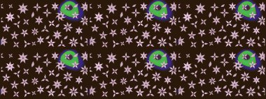 Küçük bir çiçekte eskiz deseni. Güzel kumaş deseni. Raster illüstrasyonu. Güzel çiçek arkaplanı..