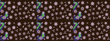 Güzel eskiz şekli. Düz Çiçek Elementleri Tasarımı. Raster çiçekli arka plan. Renkli Yaz Temalı eskiz kalıbı. Güzel kumaş deseni. Yazdır.