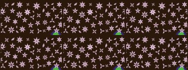 Raster illüstrasyonu. Eskiz tarzı kahverengi renklerde. Raster illüstrasyonu. Şirin karalamalı çiçek desenli çizim. El yapımı çiçek ve bitki koleksiyonu.