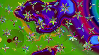 Raster deseni. Çiçekli çiçek deseni, suluboya. Süslü kumaş deseni.