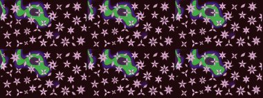 Renkli Bahar Teması eskiz kalıbı. Raster güzel kumaş deseni çiziyor. Çiçek deseni. Düz Çiçek Elementleri Tasarımı.