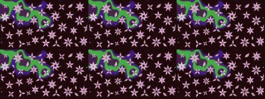 Çiçek izi. Suluboya çizim kalıbı. Suluboya tarzında kahverengi renkte çiçekler.