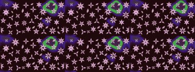 Raster illüstrasyonu. Çiçek deseni. Renkli Bahar Teması eskiz kalıbı. Düz Çiçek Elementleri Tasarımı. Chichi kumaş deseni çiz.