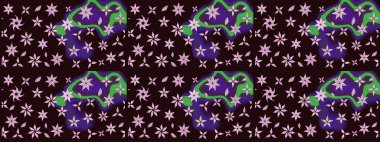 Tekrar eden çiçek arkaplanı, zarif kahverengi çiçek duvar kağıdı. Kahverengi renkler üzerine çiçek desenli çizimler, el yapımı papatyalar, papatyalar..