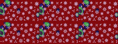 Parlak çiçekli kolaj çiçeği kırmızısı. Çiçek tasarımı için inanılmaz bir kolaj cenneti tarzı. Çiçekli zambaklar eskiz arka planı.