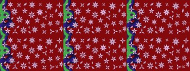 Çiçek ve yapraklı çiçek deseni. Raster illüstrasyonu. Küçük çiçekli şirin desen.