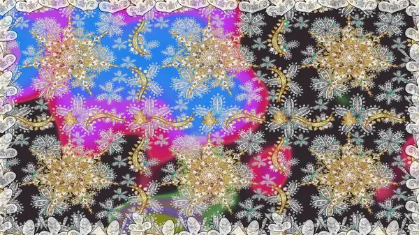 Kusursuz klasik altın desen. Gri renkli ve altın elementli altın desenli. Raster geleneksel oryantasyon süsü.