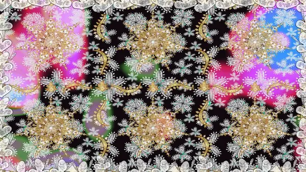 Kusursuz klasik raster altın desenli. Klasik klasik klasik arka plan. Geleneksel oryantasyon süsü. Altın elementlerle gri renklerde altın desen.