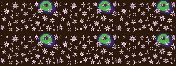 Küçük bir çiçekte eskiz deseni. Güzel kumaş deseni. Raster illüstrasyonu. Güzel çiçek arkaplanı..