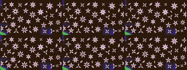 Düz Çiçek Elementleri Tasarımı. Kahverengi renkli çiçekler. Renkli Bahar Teması eskiz kalıbı. Sevimli çiçek raster deseni.