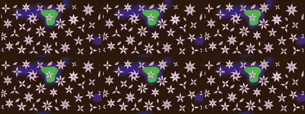 Küçük çiçekteki sevimli çiçek deseni. Raster illüstrasyonu. Kahverengi renklerde. Raster deseni. Soyut çiçek çizim kalıbı arkaplanı.