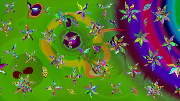 Yeşil renklerde. Raster illüstrasyonu. Anti-stres için Raster soyut şablon sayfası.