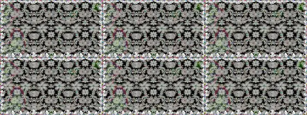 Düz Çiçek Elementleri Tasarımı. Gri renkli, zarif çiçek buketli suluboya. Renkli Bahar Temalı Kusursuz Arkaplan. Raster illüstrasyonu.