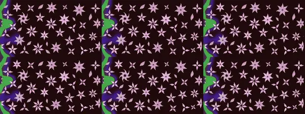 Eski usul. Renkli desenli eskiz deseni, kahverengi çiçekler ve dekoratif elementlerle. Raster illüstrasyonu. Eskiz geçmişi. Kumaş, tekstil ve duvar kağıdı baskısı için..