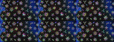 Gri renkli şirin çiçek deseni. Raster Modaya uygun kumaş deseni. Renkli Bahar Teması eskiz kalıbı. Düz Çiçek Elementleri Tasarımı.