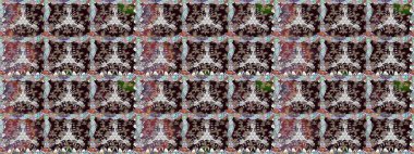 Hediye ambalaj kağıdı, tebrik kartları, posterler ve pankart tasarımı. Kahverengi renkli çiçekler. Raster düz çiçekleri pürüzsüz desen.