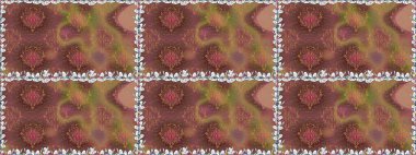 Cute flowers. Raster Trendy fabric pattern. Line seamless pattern.