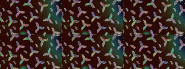 Kar taneleri arka planda. Arkaplanda soyut kar taneleri olan düz tasarım. Kar tanesi süsleme deseni. Raster illüstrasyonu. Kar taneleri deseni.