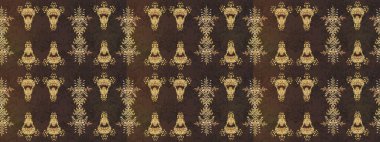 Raster illüstrasyonundaki çiçek desenli çizim. Renkli Yaz Temalı eskiz kalıbı. Düz Çiçek Elementleri Tasarımı. Kahverengi, gri ve nötr renkte çiçekler.