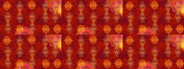 Soyut kış kırmızı, turuncu ve mor süslemeleri. Raster illüstrasyonu. Yuvarlak raster kar tanesi. Renkli arka planda izole tatlı kar taneleri. Güzel kar tanesi..