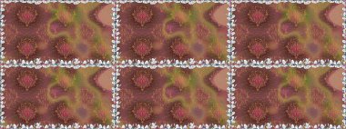 Cute flowers. Raster Trendy fabric pattern. Line seamless pattern.