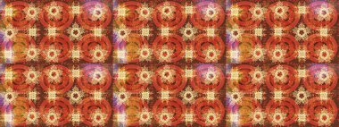 Kar tanelerinin soyut arkaplanlı Noel arkaplanı. Turuncu ve kahverengi kar taneleri. Noel için tatil tasarımı, yeni yıl moda baskıları. Güzel tasarım. Raster illüstrasyonu.