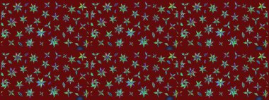 Düz Çiçek Elementleri Tasarımı. Güzel çiçek deseni. Renkli Bahar Teması eskiz kalıbı. Kırmızı renkte çiçekler.