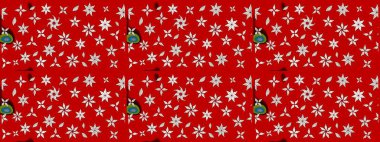 Kırmızı renkte çiçekler. Raster illüstrasyonu. Çiçek süslemeli çizim deseni.