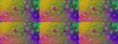 Küçük çiçekteki sevimli çiçek deseni. Yeşil renklerde. Raster illüstrasyonu. Soyut çiçek çizim kalıbı arka planı. Raster deseni.