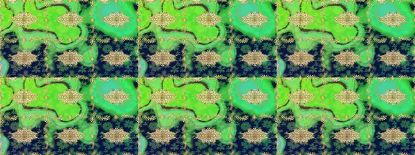 Kış sembolü, Mutlu Noeller, Mutlu yıllar 2019. Yeşil renkli Raster altın deseni. Soyut duvar kâğıdı, ambalaj dekorasyonu. Altın kar tanesi basit çizim kalıbı.