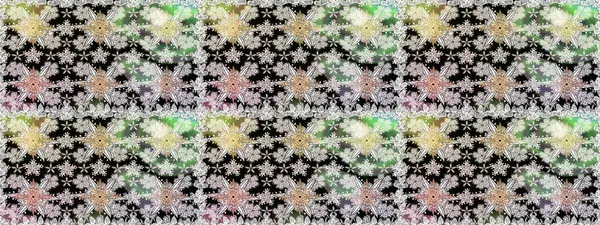 Tarafsız renklerde çiçekler. Güzel çiçek deseni. Renkli Bahar Temalı Kusursuz Arkaplan. Düz Çiçek Elementleri Tasarımı.