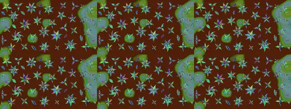 Kahverengi renkli çiçekler. Renkli Bahar temalı eskiz kalıbı. Çiçekli çiçek deseni, suluboya. Düz Çiçek Elementleri Tasarım Raster illüstrasyonu.