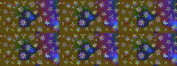 Nazik, sevimli çiçek arkaplanı. Çiçekli karalama şeklinde Raster çiçek deseni. Yeşil renkte çiçekler.