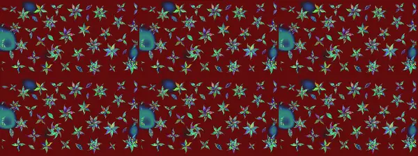 Renkli Yaz Temalı eskiz kalıbı. Raster Illustrasyon 'daki Çiçek Deseni' nin son moda çizimi. Düz Çiçek Elementleri Tasarımı. Kırmızı renkte çiçekler.