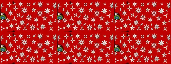 Kırmızı renkte çiçekler. Raster illüstrasyonu. Çiçek süslemeli çizim deseni.