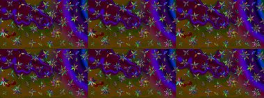 Kahverengi renkli etnik çiçeklerin olduğu zarif bir eskiz modeli. Raster Çiçek İllüstrasyon Şirin Tekstil.