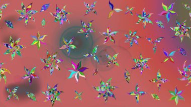 Raster illüstrasyonundaki çiçek desenli çizim. Pembe renklerde. Güzel kumaş deseni. Raster illüstrasyonu.